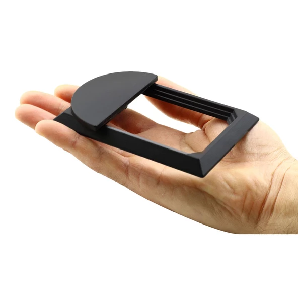 Veyron Dörtgen Kulp Mobilya Mutfak Çekmece Dolap Dolabı Kapak Kulpu Kulpları Kulbu Plastik Mat Siyah - Resim 6