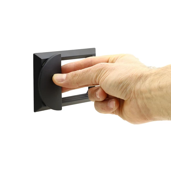 Veyron Dörtgen Kulp Mobilya Mutfak Çekmece Dolap Dolabı Kapak Kulpu Kulpları Kulbu Plastik Mat Siyah - Resim 4