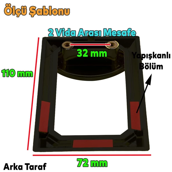 Veyron Dörtgen Kulp Mobilya Mutfak Çekmece Dolap Dolabı Kapak Kulpu Kulpları Kulbu Plastik Mat Siyah - Resim 2