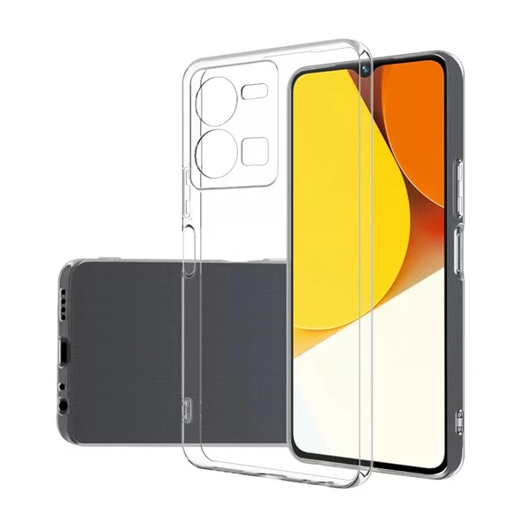 Vivo Y35 Kılıf Şeffaf Silikon Hibrit Case Kapak