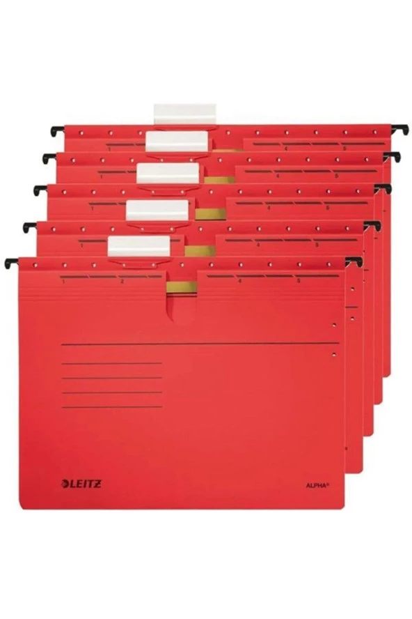 Leitz Askılı Dosya Telsiz Karton A4 Kırmızı Askılı Dosya (25 Li Paket)