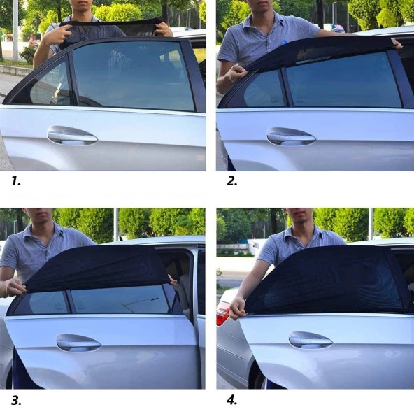 OTO MOTTO Araba Oto Yan Cam Perdesi Güneşlik Sineklik Sağ Sol TK. - 4
