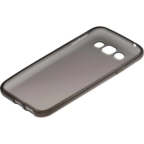 Samsung Galaxy E5 (E500) Kılıf Soft Silikon Şeffaf-Siyah Arka Kapak - 2