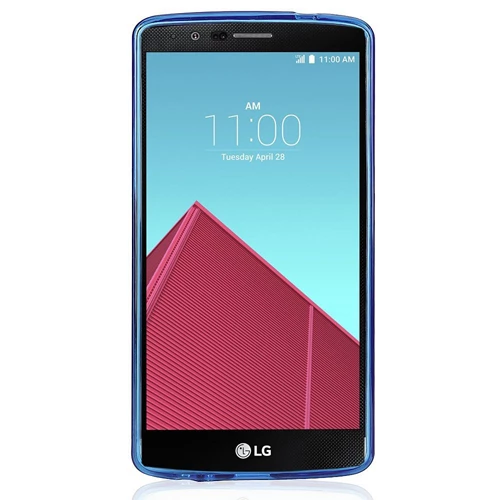 LG G4 Kılıf Soft Silikon Şeffaf-Mavi Arka Kapak - 2