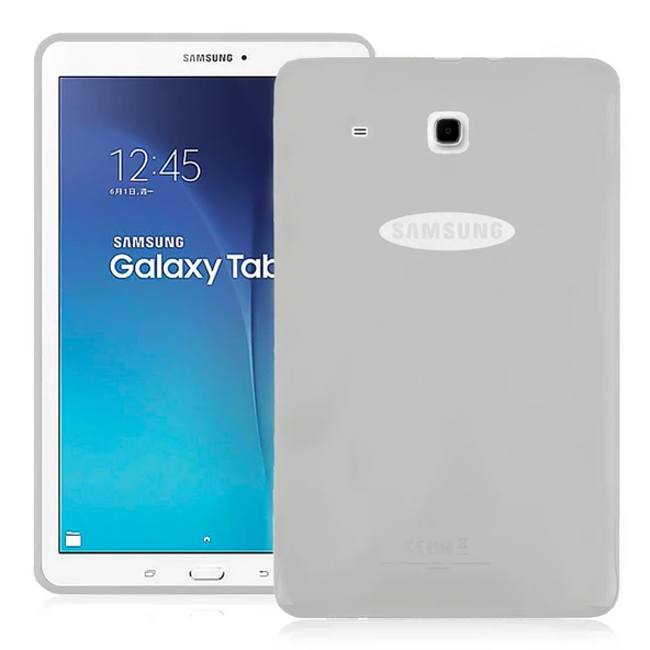 Samsung Galaxy Tab E T560 9.6" Kılıf Şeffaf-Siyah Silikon Arka Kapak