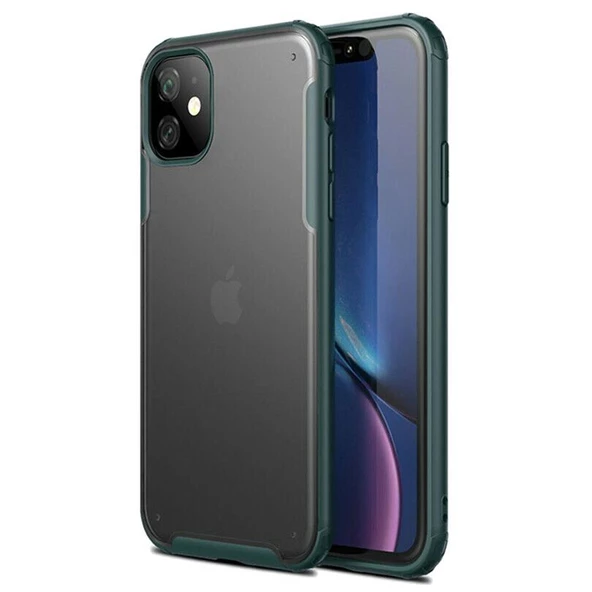 Smcase iPhone 11 Kılıf Vonk Hibrit Silikon  Tam Kapatan Ekran Koruyucu - Resim 9