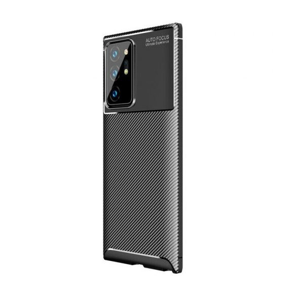 Smcase Samsung Galaxy Note 20 Ultra Kılıf Negro Karbon Dokulu Silikon