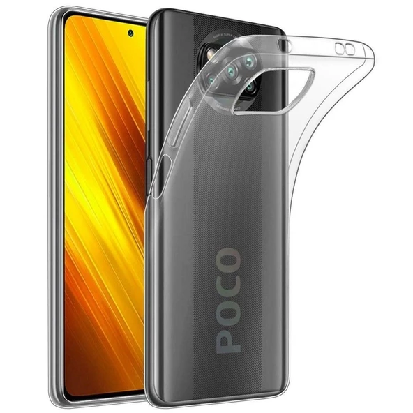 Smcase Xiaomi Poco X3 NFC Kılıf Lüks Tpu Korumalı Silikon Nano Ekran Koruyucu