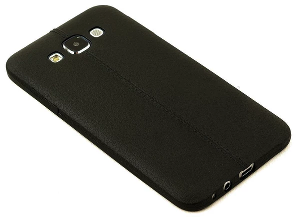 FitCase Samsung Galaxy E5 (E500) Ultra İnce Dikişli TPU Arka Kapak Kırmızı - 2