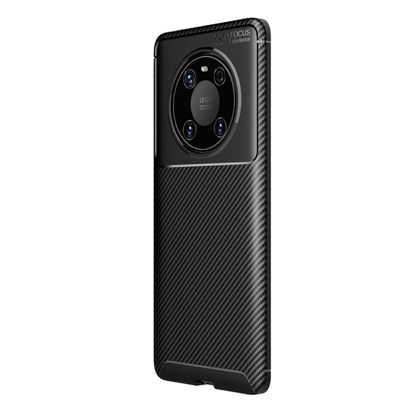 Smcase Huawei Mate 40 Pro Kılıf Karbon Dokulu Negro Silikon