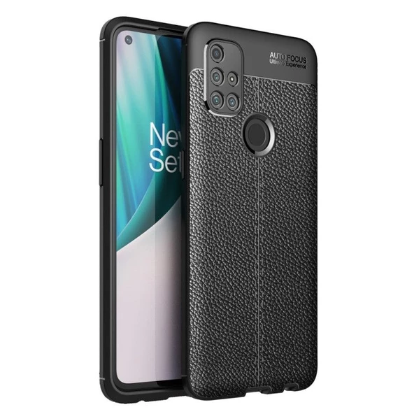 Smcase OnePlus Nord N10 5G Kılıf Deri Dokulu Silikon