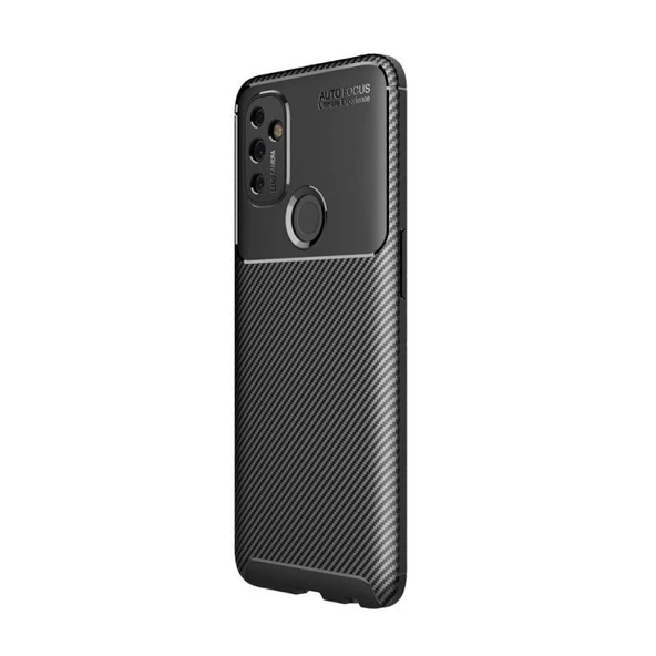 Smcase OnePlus Nord N100 Kılıf Negro Karbon Dokulu Silikon