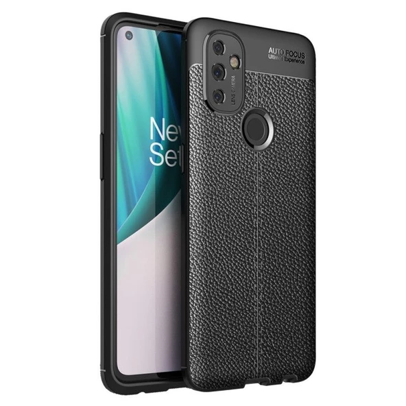 Smcase OnePlus Nord N100 Kılıf Deri Dokulu Silikon