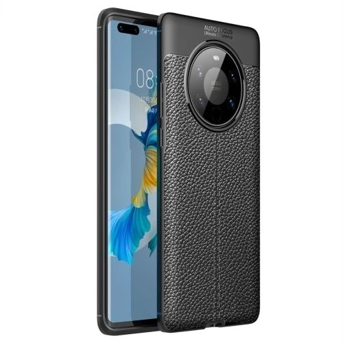 Smcase Huawei Mate 40 Pro Kılıf Deri Dokulu Niss Silikon  Tam Kapatan Ekran Koruyucu  Kamera Koruyucu