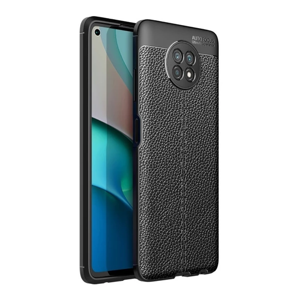 Smcase Xiaomi Redmi Note 9 5g Kılıf Deri Dokulu Dizayn Silikon  Nano Ekran Koruyucu