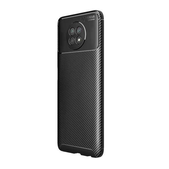 Smcase Xiaomi Redmi Note 9 5g Kılıf Karbon Dokulu Dizayn Silikon  Nano Ekran Koruyucu