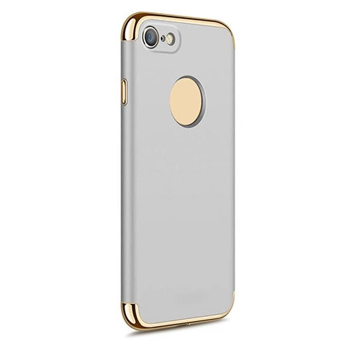 FitCase iPhone 7 / 8 Kılıf Golden Frame Arka Kapak Gri