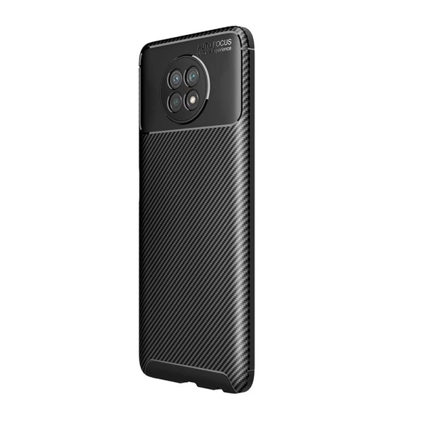 Smcase Xiaomi Redmi Note 9T Kılıf Karbon Dokulu Dizayn Silikon  Nano Ekran Koruyucu