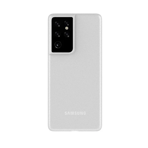 Smcase Samsung Galaxy S21 Ultra 5G Kılıf PP Hayalet Silikon  Tam Kapatan Ekran Koruyucu