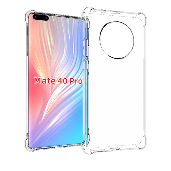 Smcase Huawei Mate 40 Pro Kılıf Darbe Korumalı Silikon  Tam Kapatan Ekran Koruyucu  Kamera Koruyucu