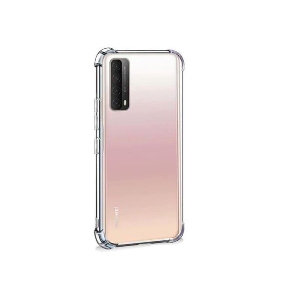 Smcase Huawei P Smart 2021 Kılıf Darbe Korumalı Silikon  Nano Ekran Koruyucu