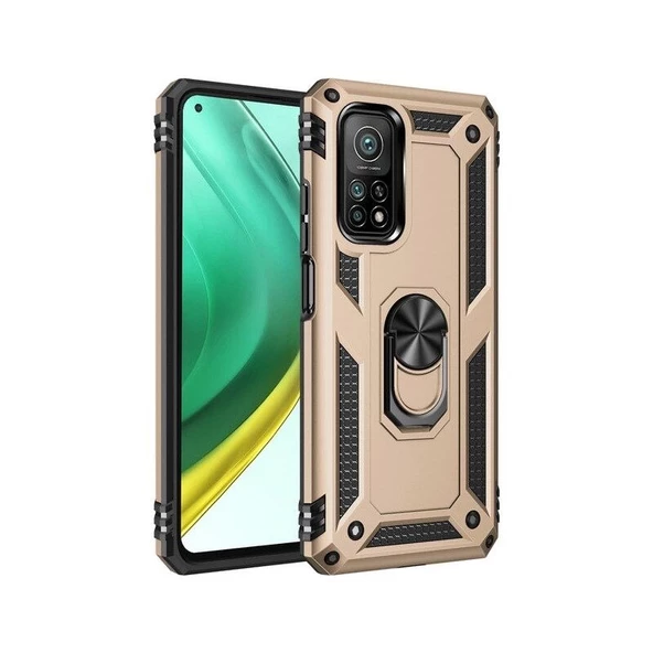 Smcase Xiaomi Mi10T Pro Kılıf Vega Yüzüklü Standlı Tank Kapak - 4