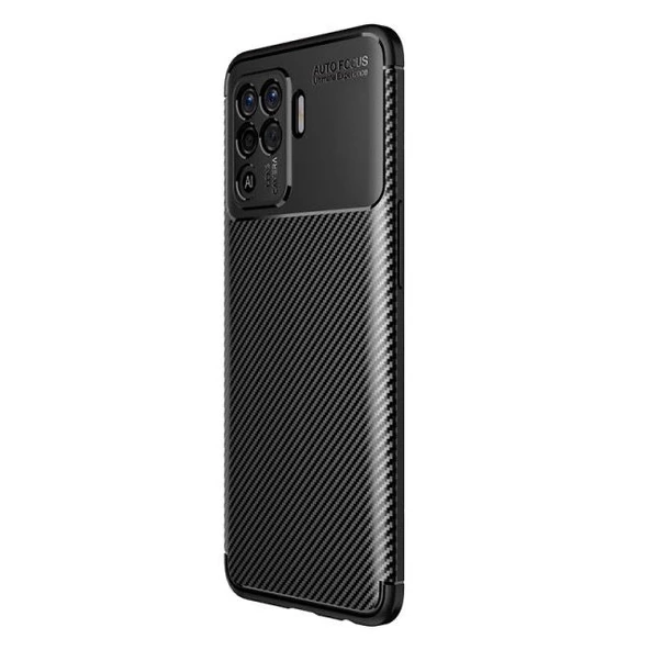 Smcase Oppo Reno5 Lite Kılıf Negro Karbon Silikon