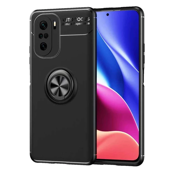 Smcase Xiaomi Redmi K40 Kılıf Ravel Yüzüklü Silikon