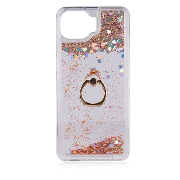 Smcase Oppo Reno4 Lite Kılıf Sulu Yüzüklü Milce Glitter Silikon