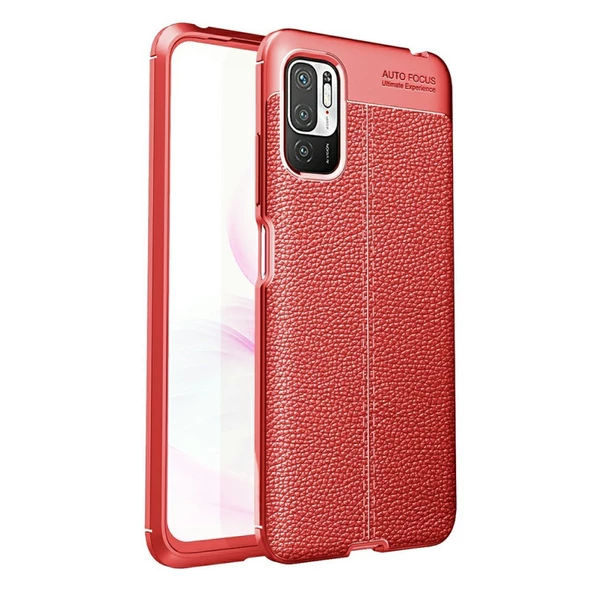 Smcase Xiaomi Redmi Note 10 5G Kılıf Deri Dokulu Silikon