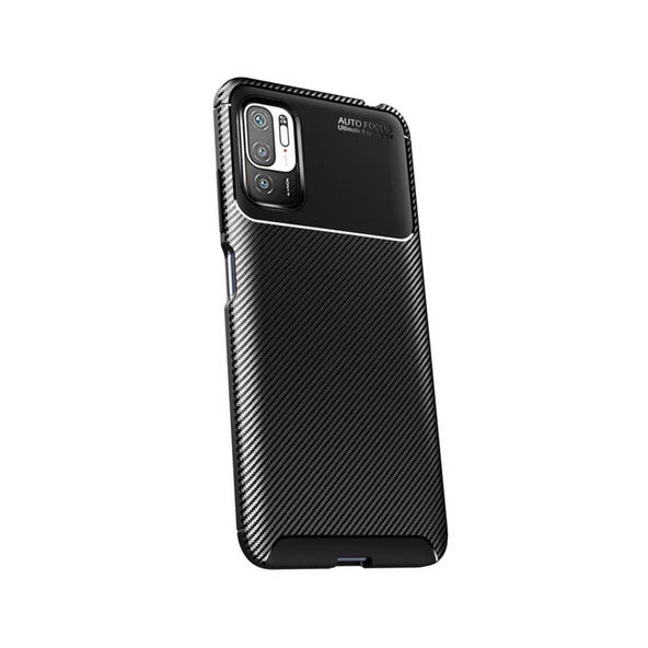 Smcase Xiaomi Poco M3 Pro 5g Kılıf Karbon Dokulu Silikon