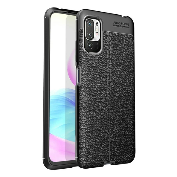 Smcase Xiaomi Poco M3 Pro 5g Kılıf Deri Dokulu Silikon