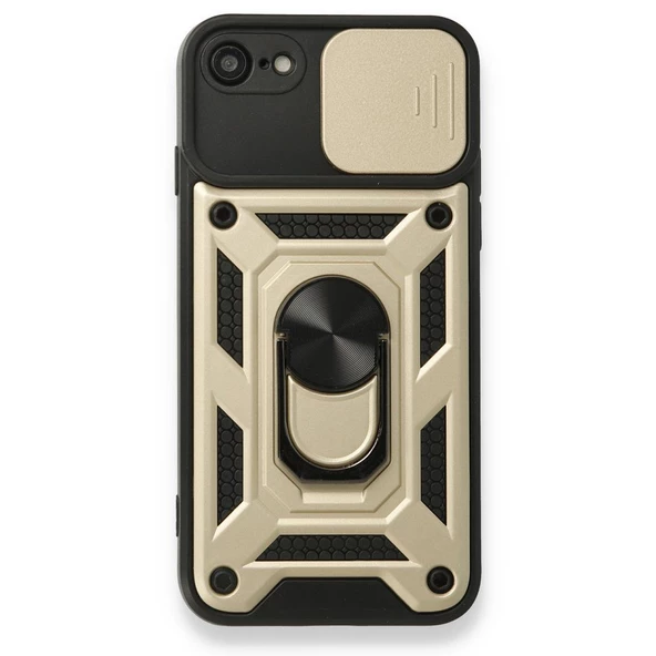 Smcase iPhone 8 Kılıf Kamera Korumalı Yüzüklü Tank Pars Silikon