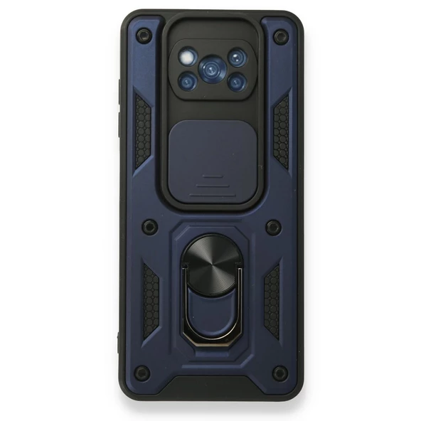 Smcase Xiaomi Poco X3 NFC Kılıf Kamera Korumalı Yüzüklü Tank Pars Silikon - 2