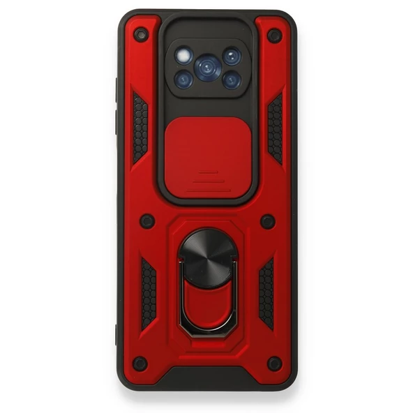 Smcase Xiaomi Poco X3 NFC Kılıf Kamera Korumalı Yüzüklü Tank Pars Silikon - 3