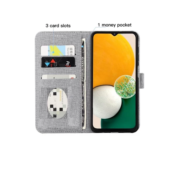 Smcase Samsung Galaxy A53 Kılıf Kumaş Spor Standlı Cüzdan - Resim 6