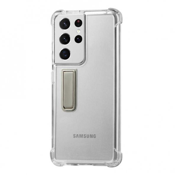 Smcase Samsung Galaxy S21 Ultra 5G Kılıf Darbe Korumalı Stating Cover Silikon