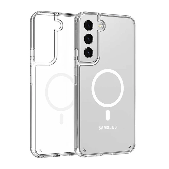 Smcase Samsung Galaxy S22 5g Kılıf Manyetik Wiriless Destekli Hybrid Kapak Silikon