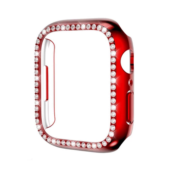 Smcase Apple Watch 41mm Taşlı Gard Koruma Kapak