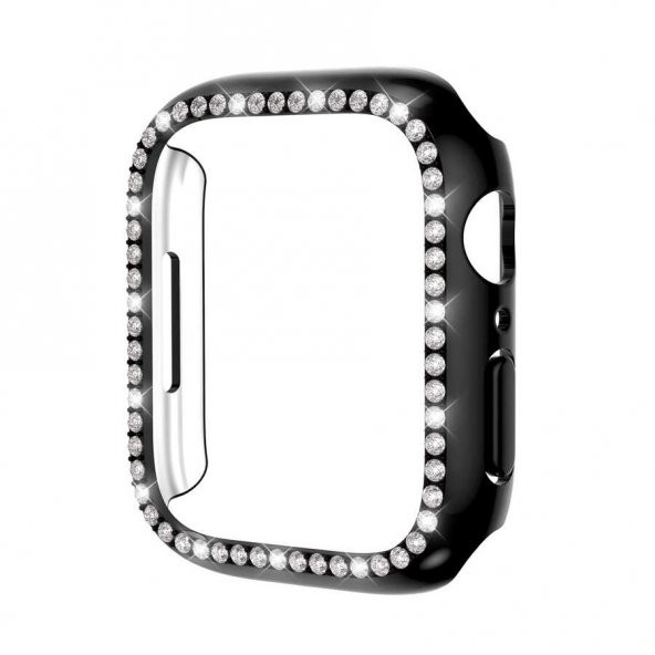 Smcase Apple Watch 44mm Taşlı Gard Koruma Kapak