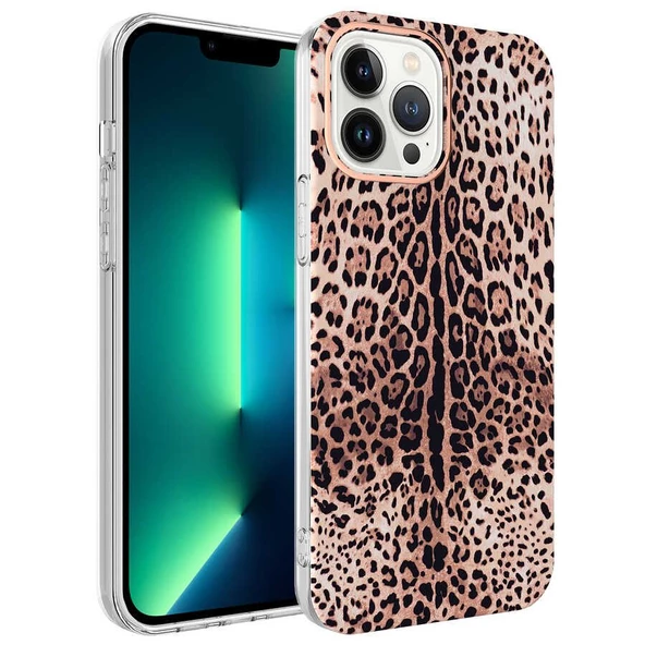 Smcase iPhone 13 Pro Kılıf Bella Serisi Desenli Silikon
