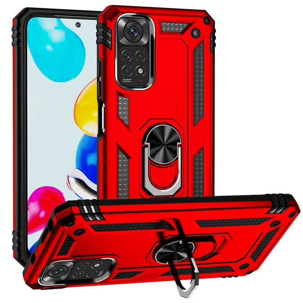 Smcase Xiaomi Redmi Note 11 Global Kılıf Vega Yüzüklü Tank Silikon - 5