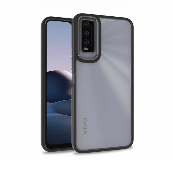 Smcase VİVO Y11s Kılıf Renkli Bumper Hybrid Flora Silikon