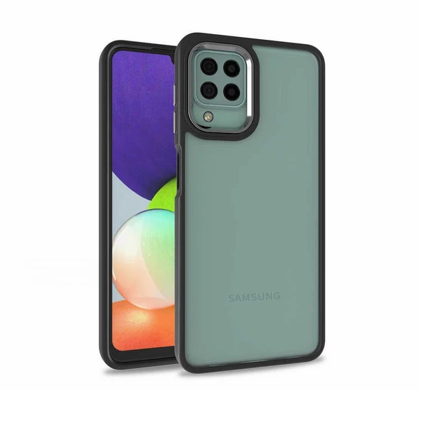 Smcase Samsung Galaxy M32 4G Kılıf Renkli Bumper Hybrid Flora Silikon