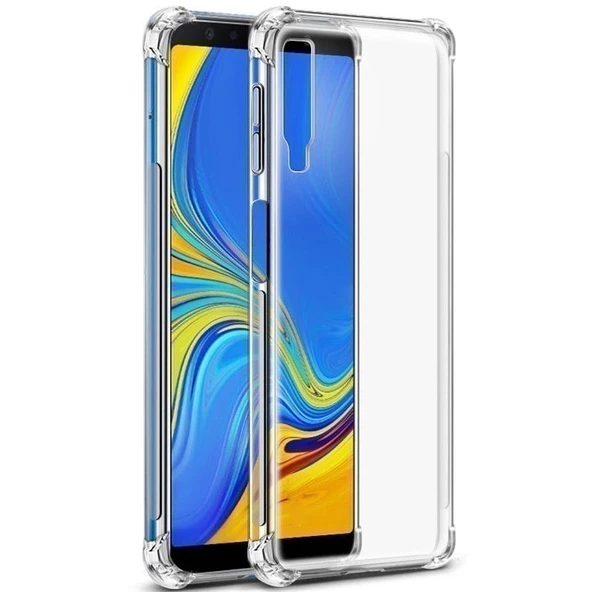 Smcase Samsung Galaxy A7 2018 Darbe Korumalı Silikonlu Kılıf - Resim 2
