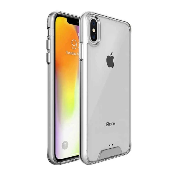 Smcase iPhone XS Max Kılıf (Plus) Gard Ultra Sert Silikon   Nano Ekran Koruyucu