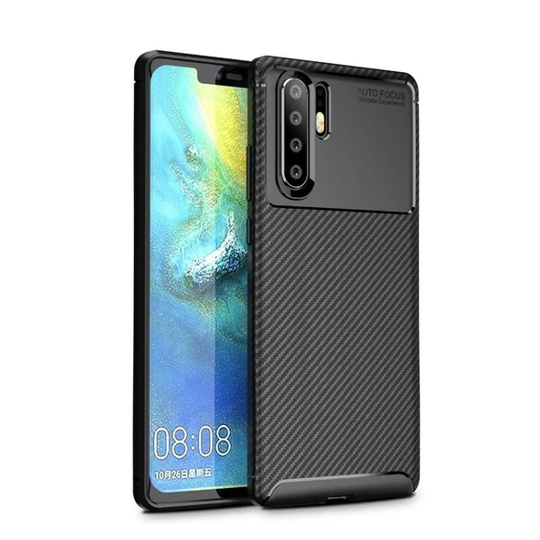 Smcase Huawei P30 Pro Negro Karbon Silikon Kılıf