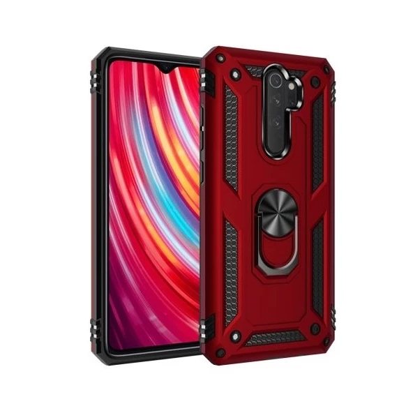 Smcase Xiaomi Redmi Note 8 Pro Kılıf Vega Yüzüklü Tank Kapak  Nano Ekran Koruyucu - 2