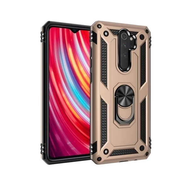 Smcase Xiaomi Redmi Note 8 Pro Kılıf Vega Yüzüklü Tank Kapak  Nano Ekran Koruyucu - 7