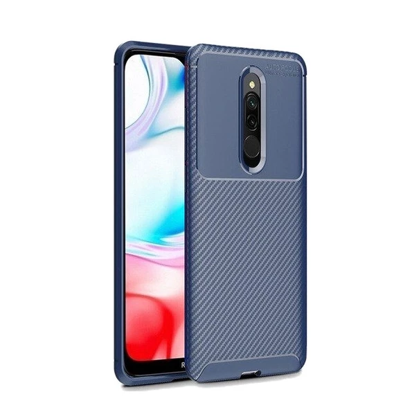 Smcase Xiaomi Redmi 8 Kılıf Negro Karbon Desenli Silikon